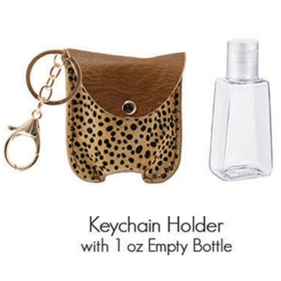 2/$20 Genuine Leather Sanitizer Keychain w/ Bottle - Picture 4 of 14
